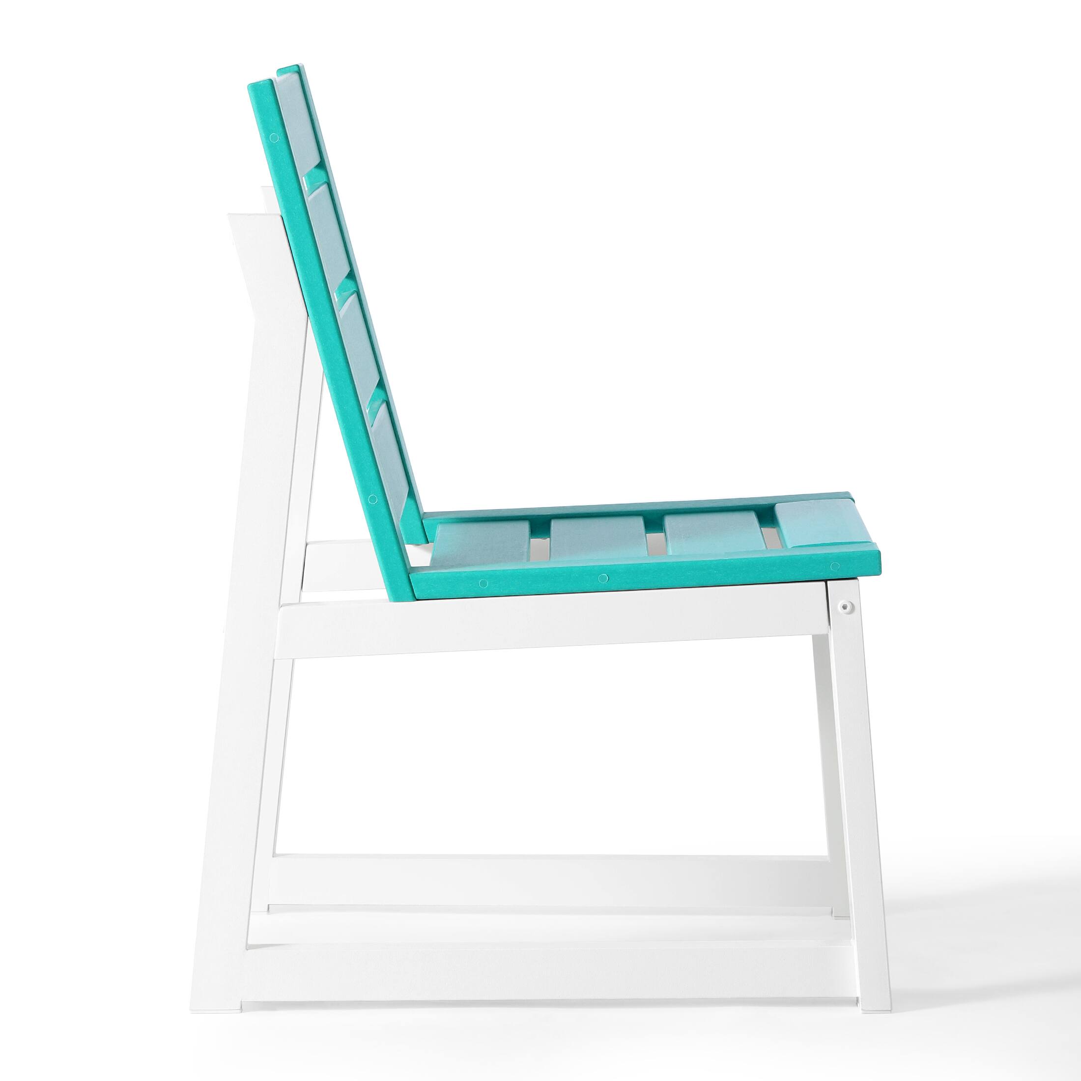 Left. WestinTrends - WestinTrends Cape May HDPE Outdoor Patio Dining Side Chair - Turquoise.