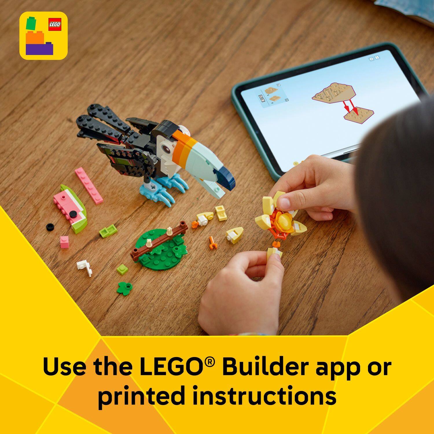 LEGO® Builder app or printed instructions