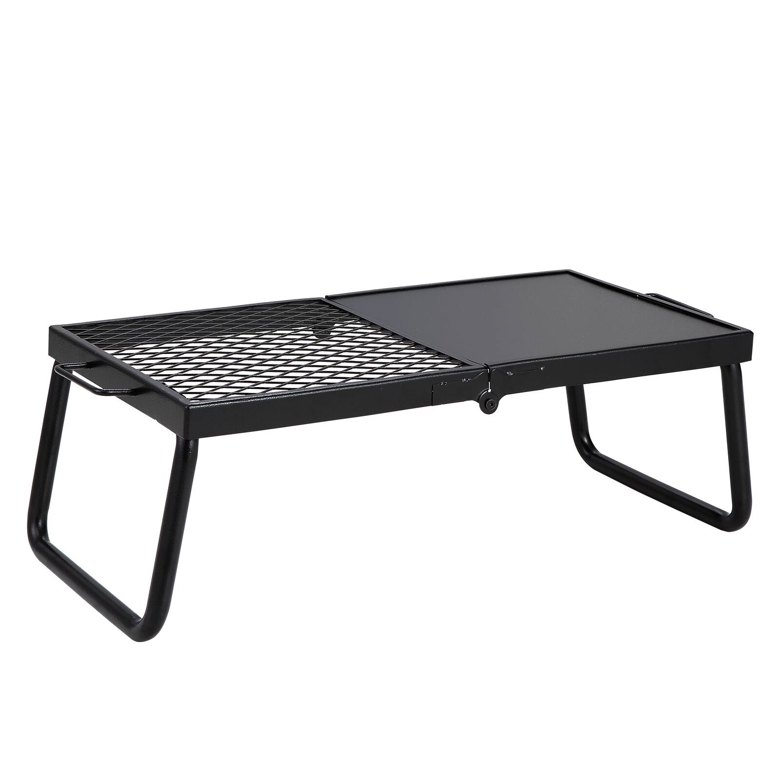 Alt View 5. VEVOR - Folding Campfire Grill, Heavy Duty Steel Mesh Grate, 22.4" Portable Camping Grates Over Fire Pit - Black.
