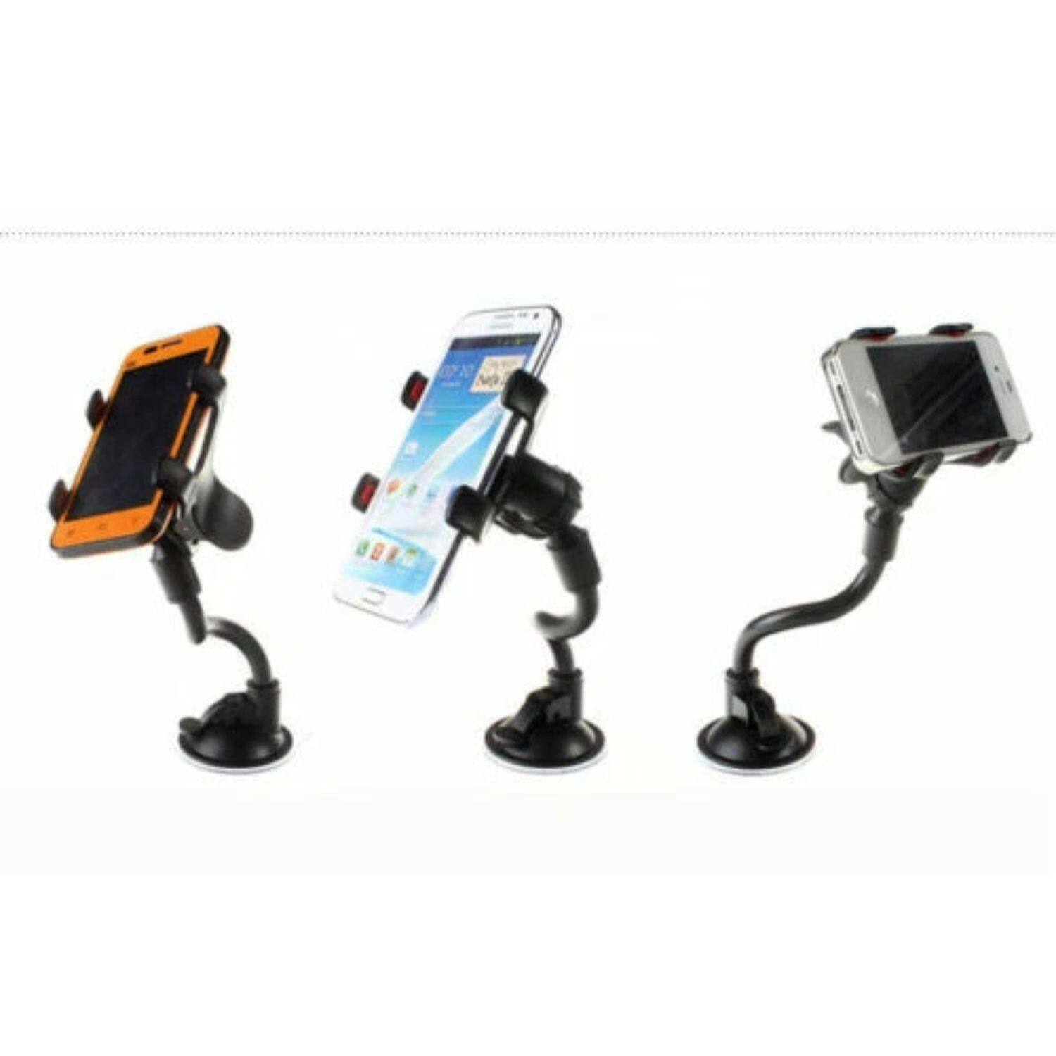 Back. Home Collection - Car Windshield Suction Cup Mount Holder – Adjustable Mobile Cell Phone Cradle Stand for GPS and Smartphones - Black.