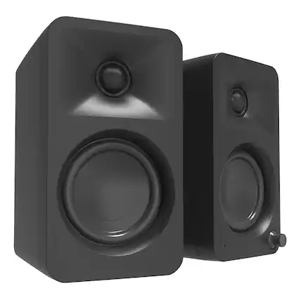 Front. Kanto - Kanto ORA Powered Reference Desktop Speakers with Bluetooth - Pair - Black.