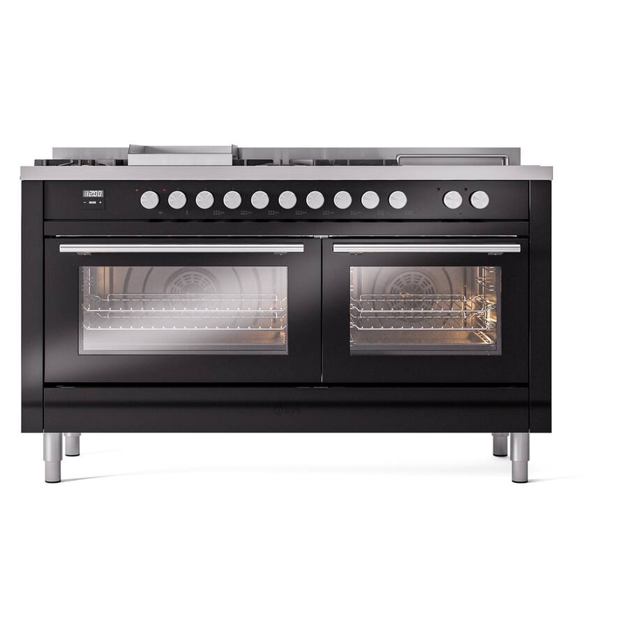 2 Range Dimensions ILVE Professional Plus II Series 60 in. Dual Fuel Range with 7 Sealed ...