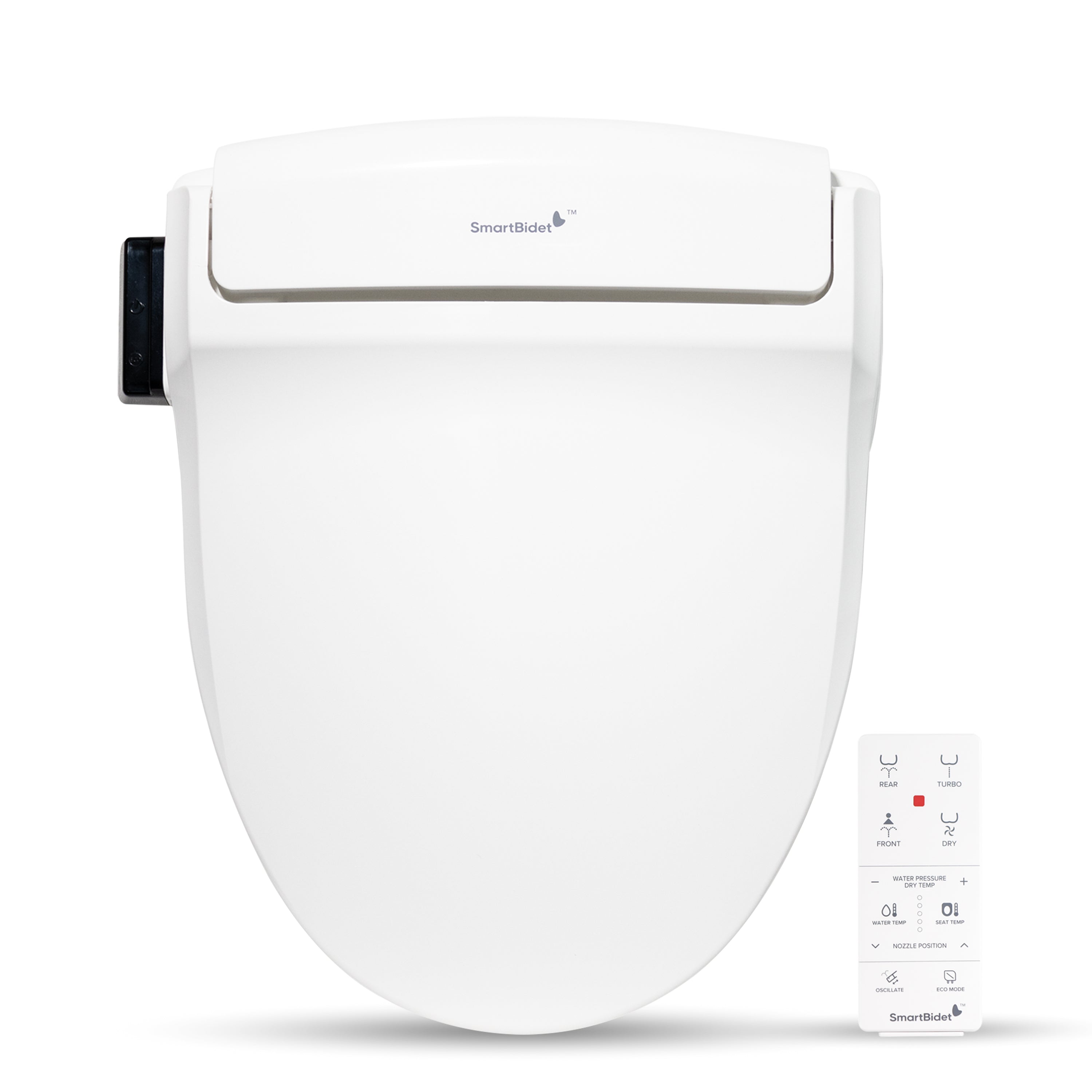 SmartBidet H08 TU FRONT C
- SmartBidet
- REAM
- TURBO
- FRONT
- DRY
- WATER PRESSURE
- WATER TEMP
- NOZZLE POSITION
- ONLINE
- SmartBidet