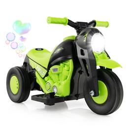 Gymax - 6V Kids Bubble Car Electric Ride on Motorcycle w/ Music Button & LED Headlight - Green
