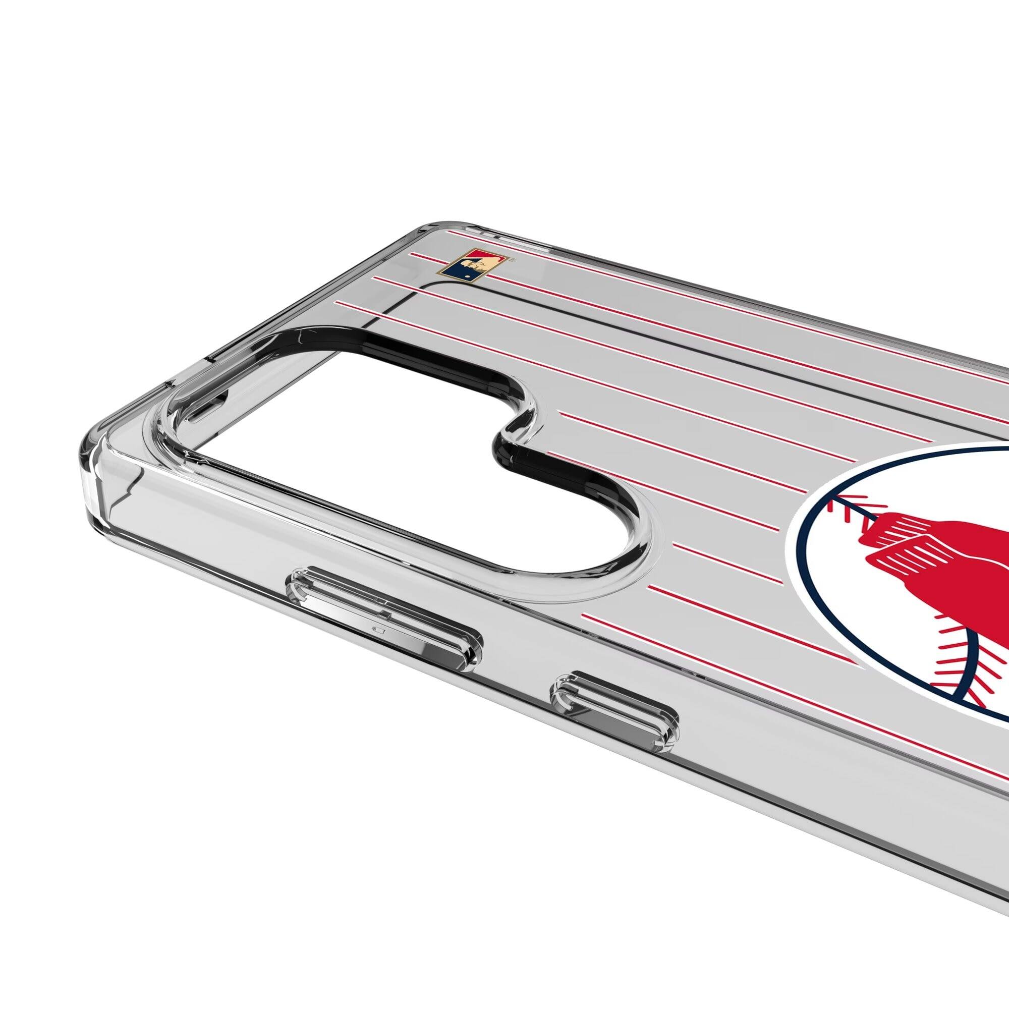Alt View 2. Keyscaper - 1970-1975 Cooperstown Pinstripe Galaxy Clear Case - S23 - Multicolor.