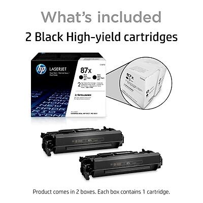 What's included  
2 Black High-yield cartridges  
LASERJET 87x  
Product comes in 2 boxes. Each box contains 1 cartridge.