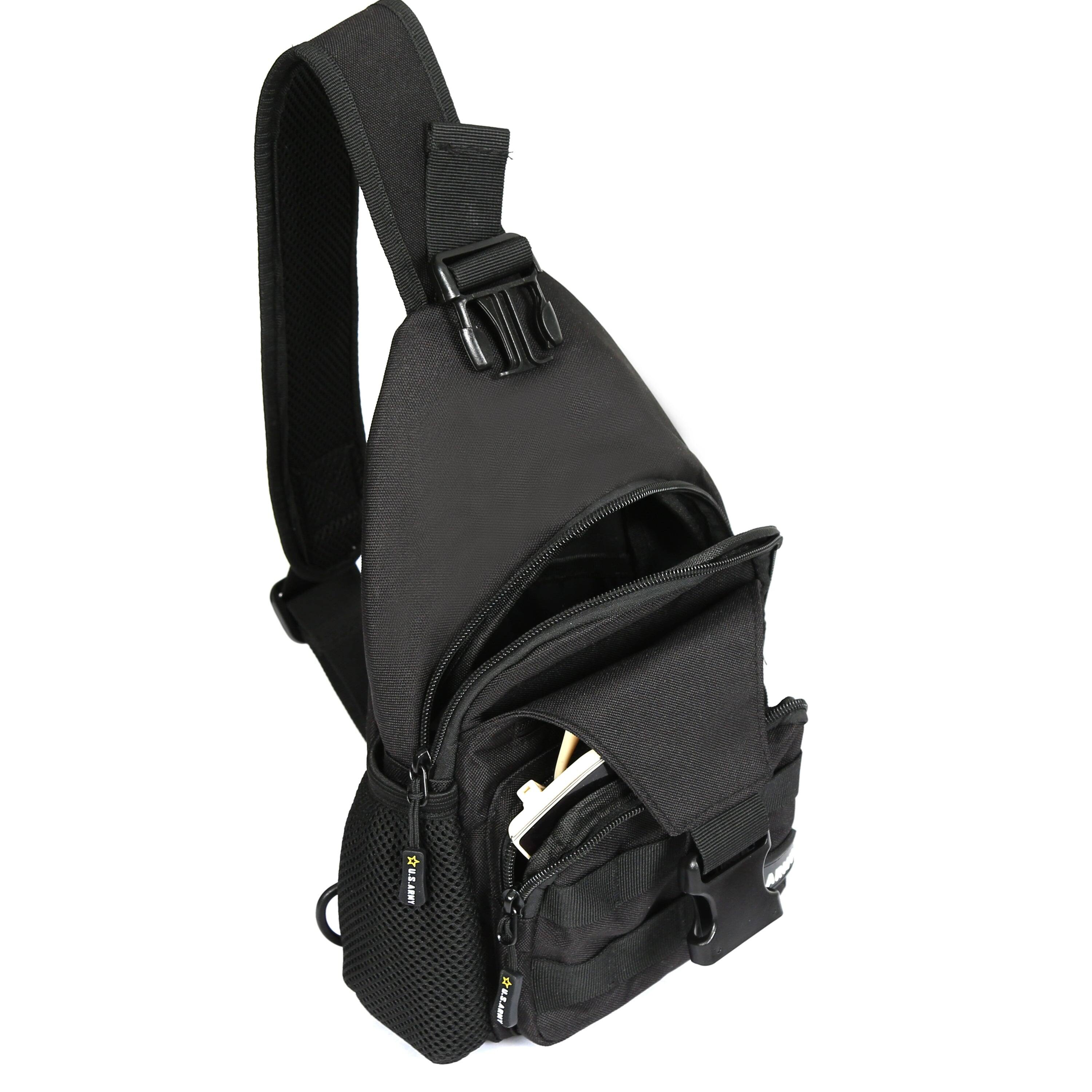 Alt View 4. US Army - DELTA High Performance Tactical Sling Bag - BLACK.
