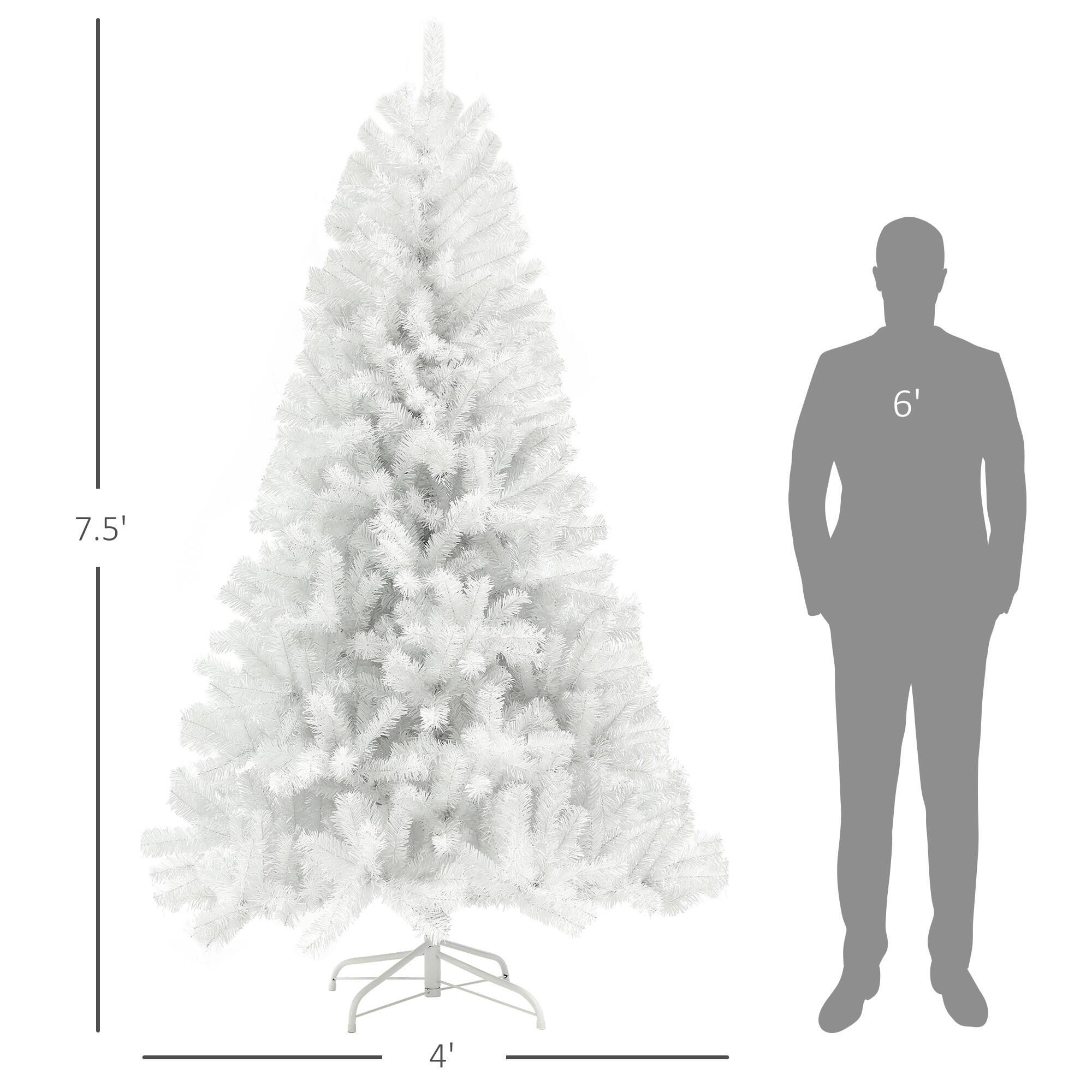 Alt View 2. Homcom - Unlit Artificial Christmas Tree, 1346 Tips Auto Open Steel Base - White.
