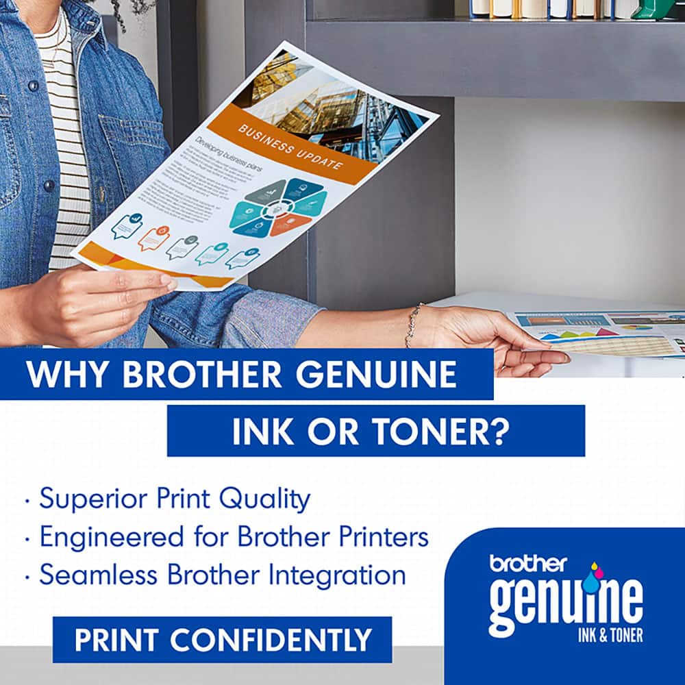 Developing business partnerships, Brother Genuine Ink or Toner?
Why Brother Genuine Ink or Toner?
* Superior Print Quality
* Engineered for Brother Printers
* Seamless Brother Integration
* Genuine Ink & Toner
* Print Confidently