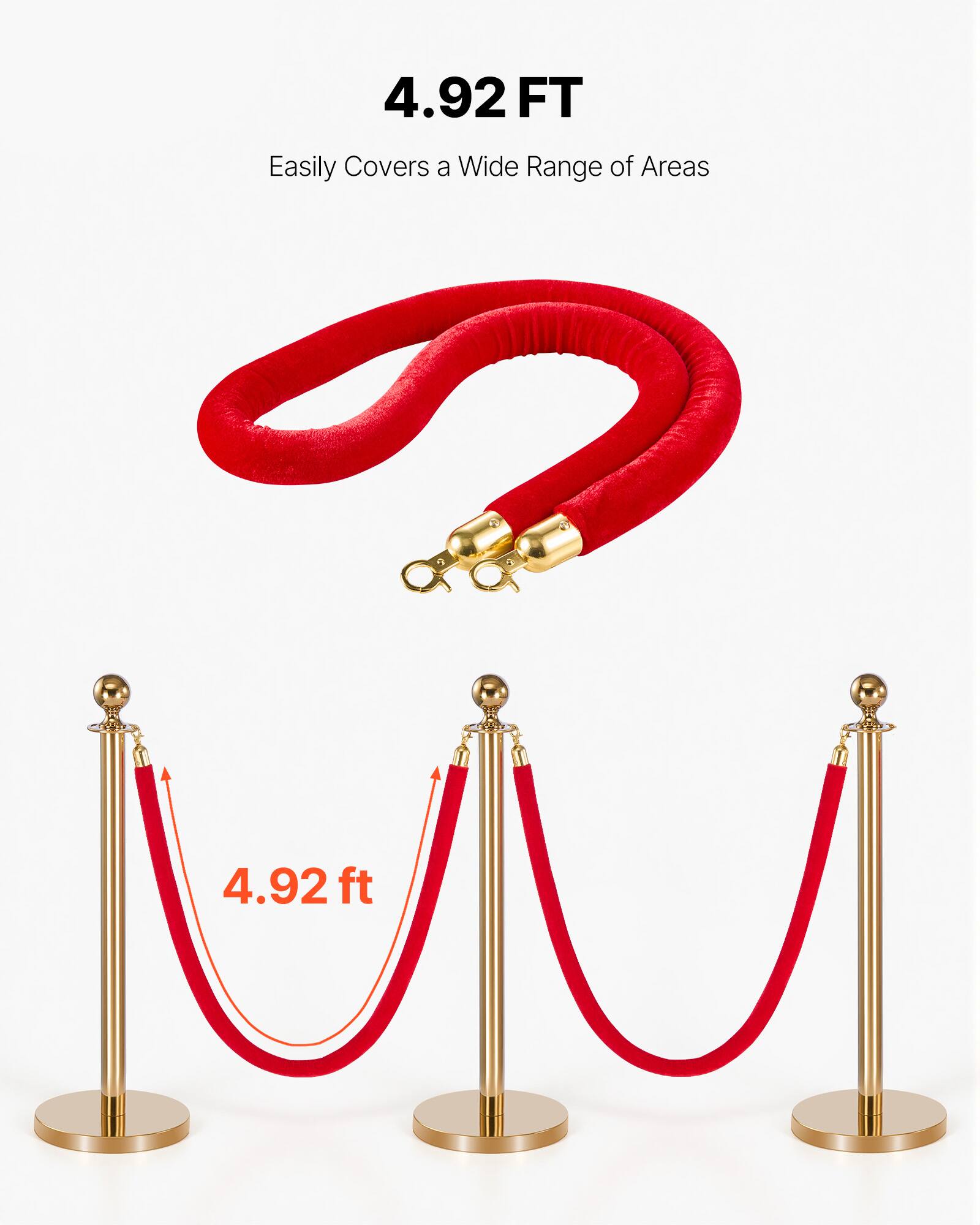 4.92 FT  
Easily Covers a Wide Range of Areas  

4.92 ft