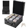 Front. VEVOR - Graded Card Case 3 Row 150 PSA Slab Storage Box with Secure Lock, Baseball Sports Trading Cards Holder Collector - Black.
