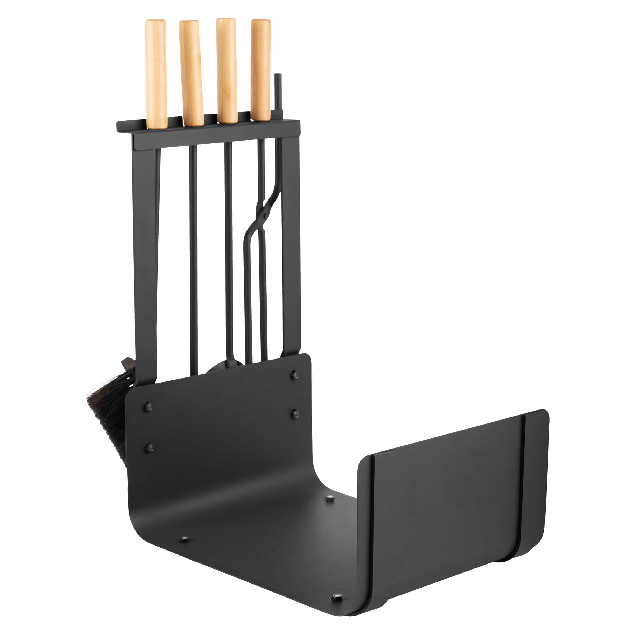 Lavish Home - 5PC Fireplace Tool Set with Firewood Rack Stand