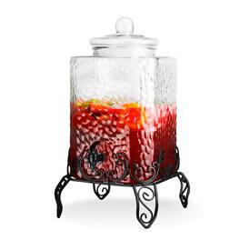 Style Setter - Homestead Beverage Dispenser with Metal Stand 2.5 Gal - Clear