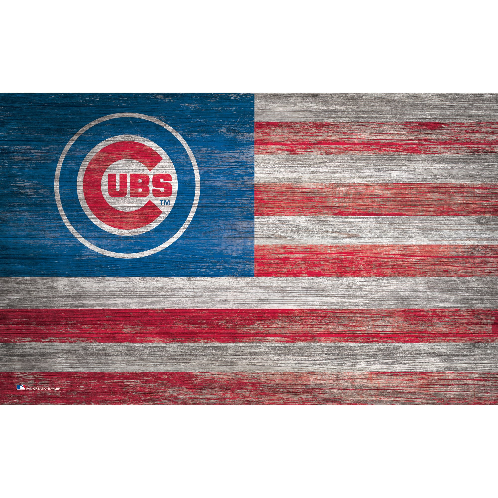 Fan Creations - Chicago Cubs 11'' x 19'' Distressed Flag Sign - Multicolor price history on PriceWatchPro