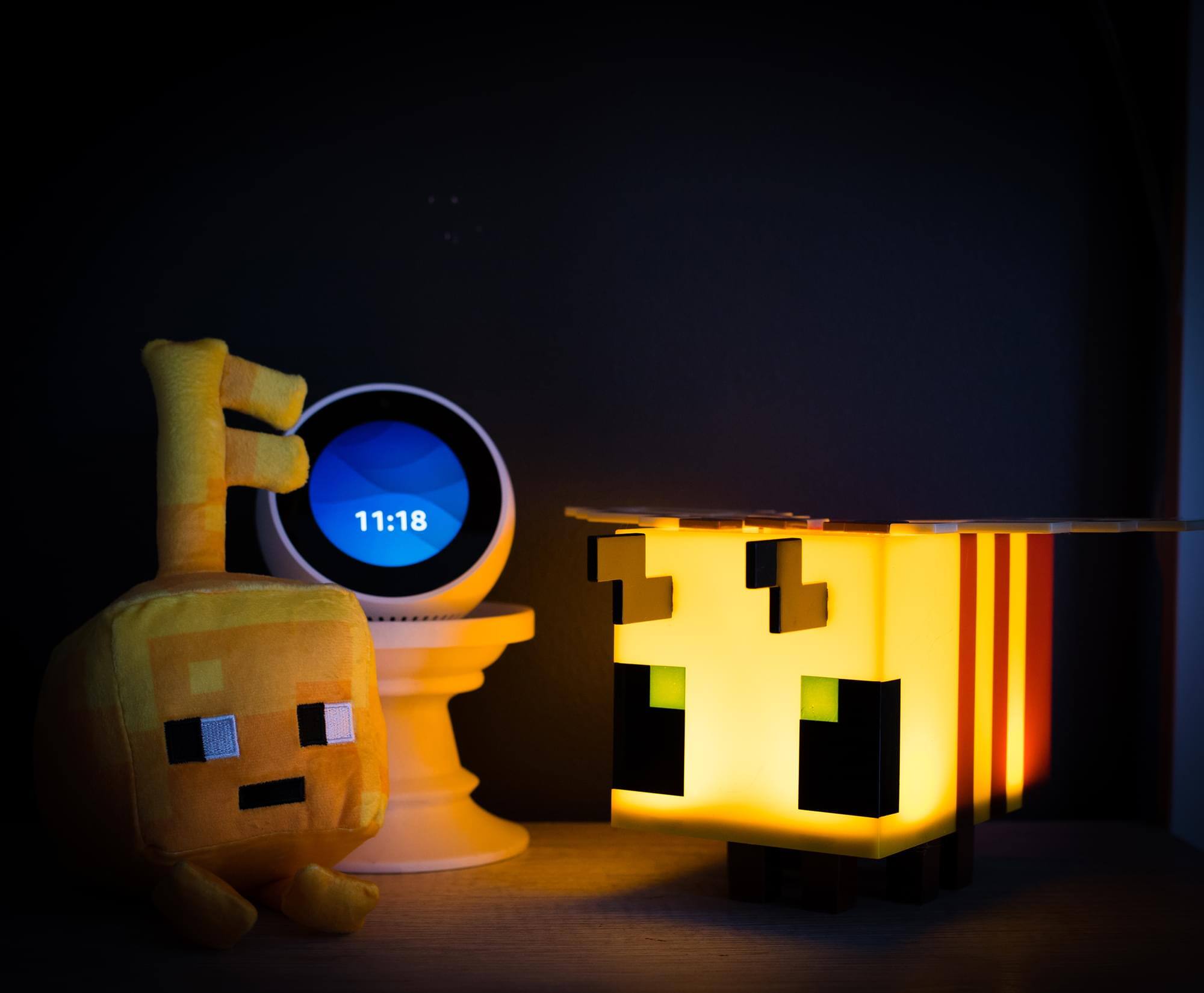 Alt View 4. Ukonic - Minecraft Yellow Bee Figural Mood Light | 5 Inches Tall - Yellow.