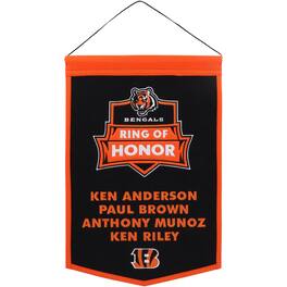 Winning Streak Sports - Cincinnati Bengals 12'' x 18'' Ring of Honor Honorees Traditions Banner - Orange