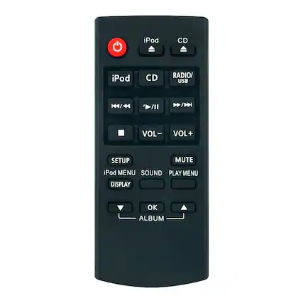 iPod CD RADIO/USB
iPod CD
iPod MENU DISPLAY
VOL- VOL+
SETUP MUTE
SOUND PLAY MENU
OK ALBUM