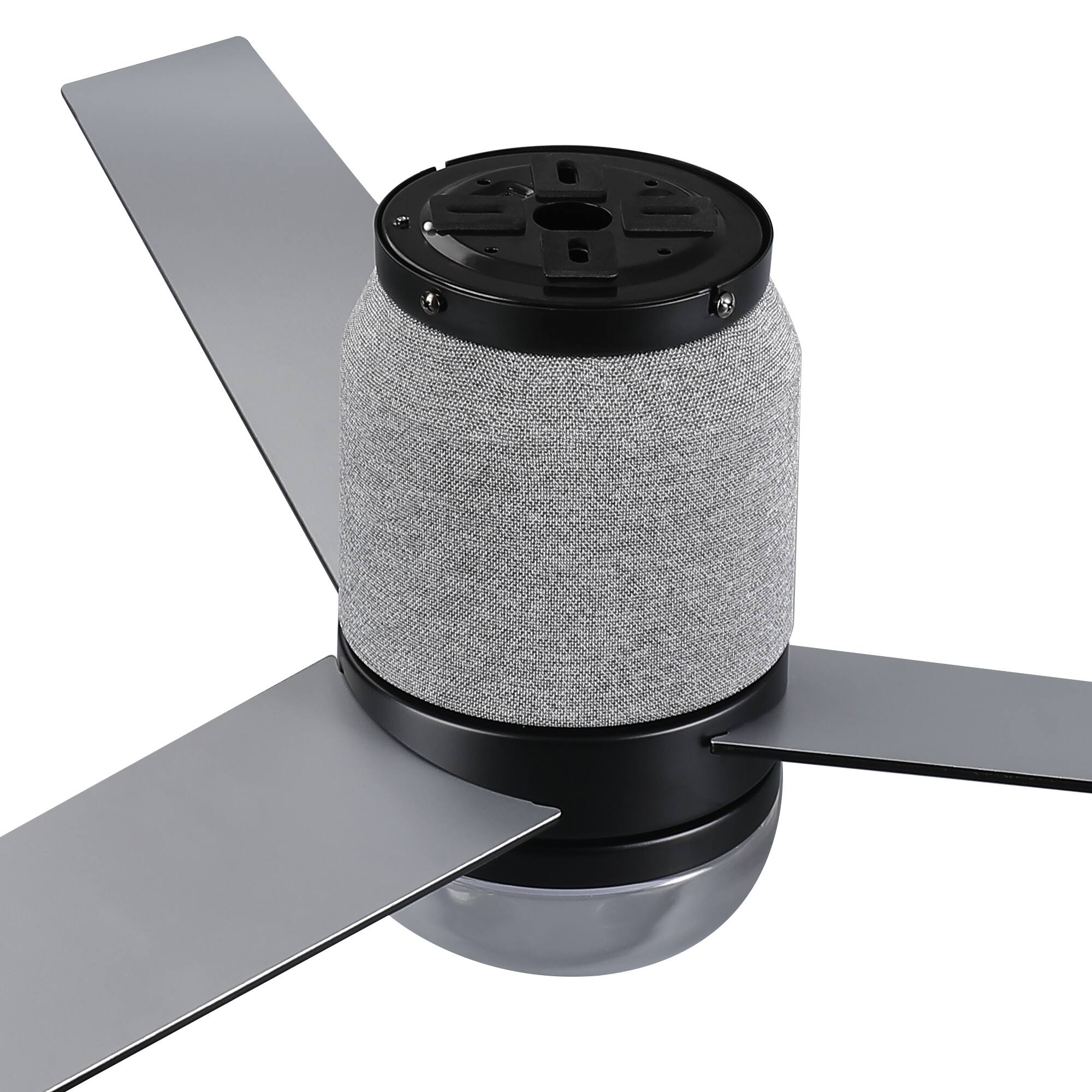 Alt View 8. Parrot Uncle - 52" Modern 6-speed RGB Smart Hugger Ceiling Fan with LED Light and Remote, App Control - Matte Black.