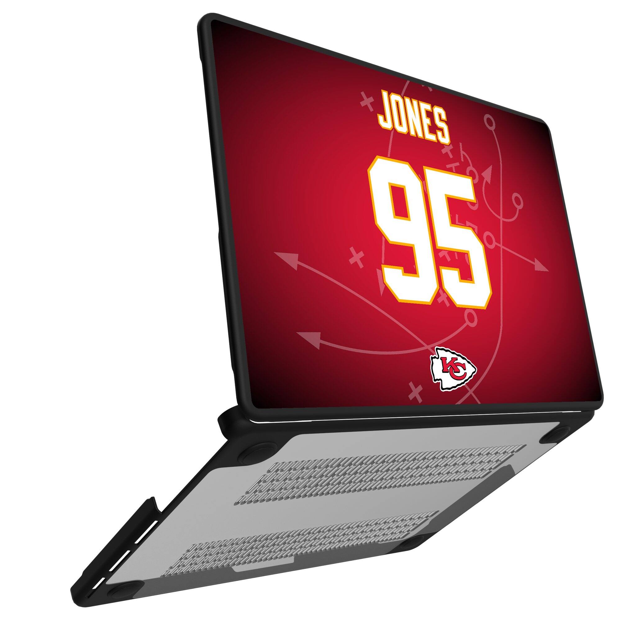 Alt View 1. Keyscaper - Chris Jones Kansas City Chiefs MacBook Case - Pro 14 in - Multicolor.
