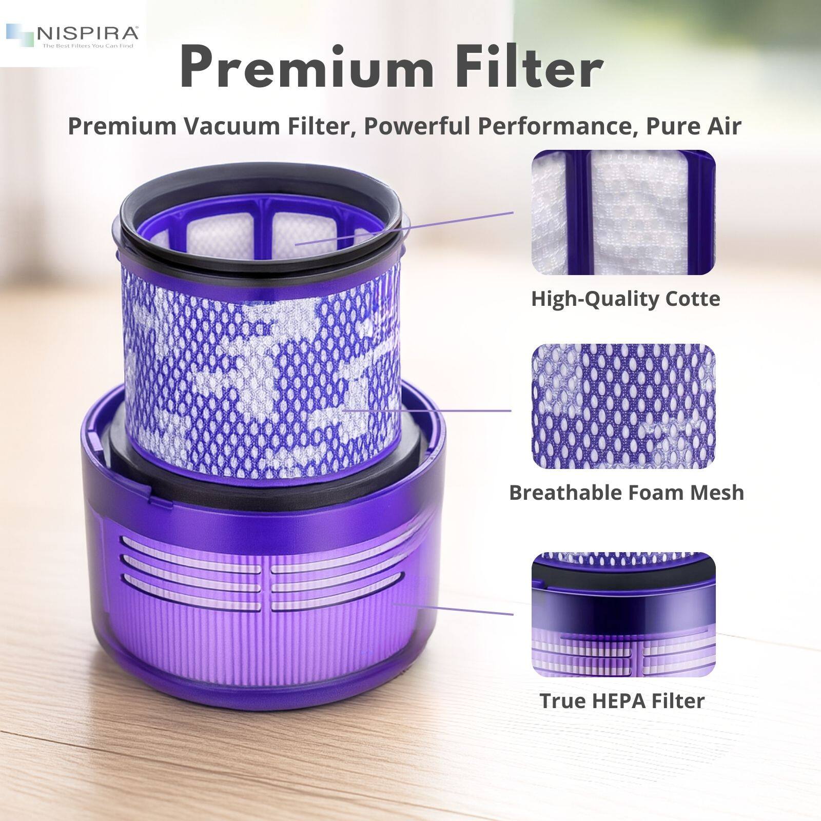 NISPIRA - The Best Filters You Can Find

Premium Filter

Premium Vacuum Filter, Powerful Performance, Pure Air

- High-Quality Cotte
- Breathable Foam Mesh
- True HEPA Filter