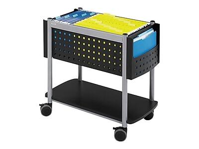 Front. Safco - Scoot Metal Mobile File Cart with Lockable Wheels, Black (5373BL) - Black.