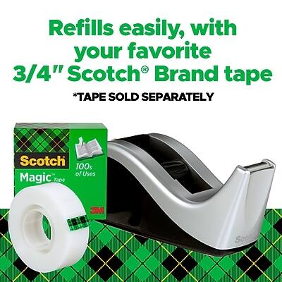 Refills easily, with your favorite 3/4" Scotch® Brand tape  
*TAPE SOLD SEPARATELY  

Scotch Magic Tape  
100s of Uses  
3M