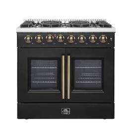 Forno Appliances - Galiano 5.36 Cu. Ft. Freestanding Dual Fuel True Convection Range - Black