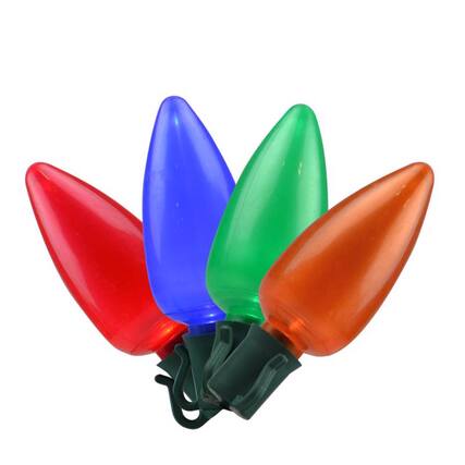 Front. Celebrations - Celebrations Incandescent C9 Multicolored 4 ct Replacement Christmas Light Bulbs 0.08 ft..