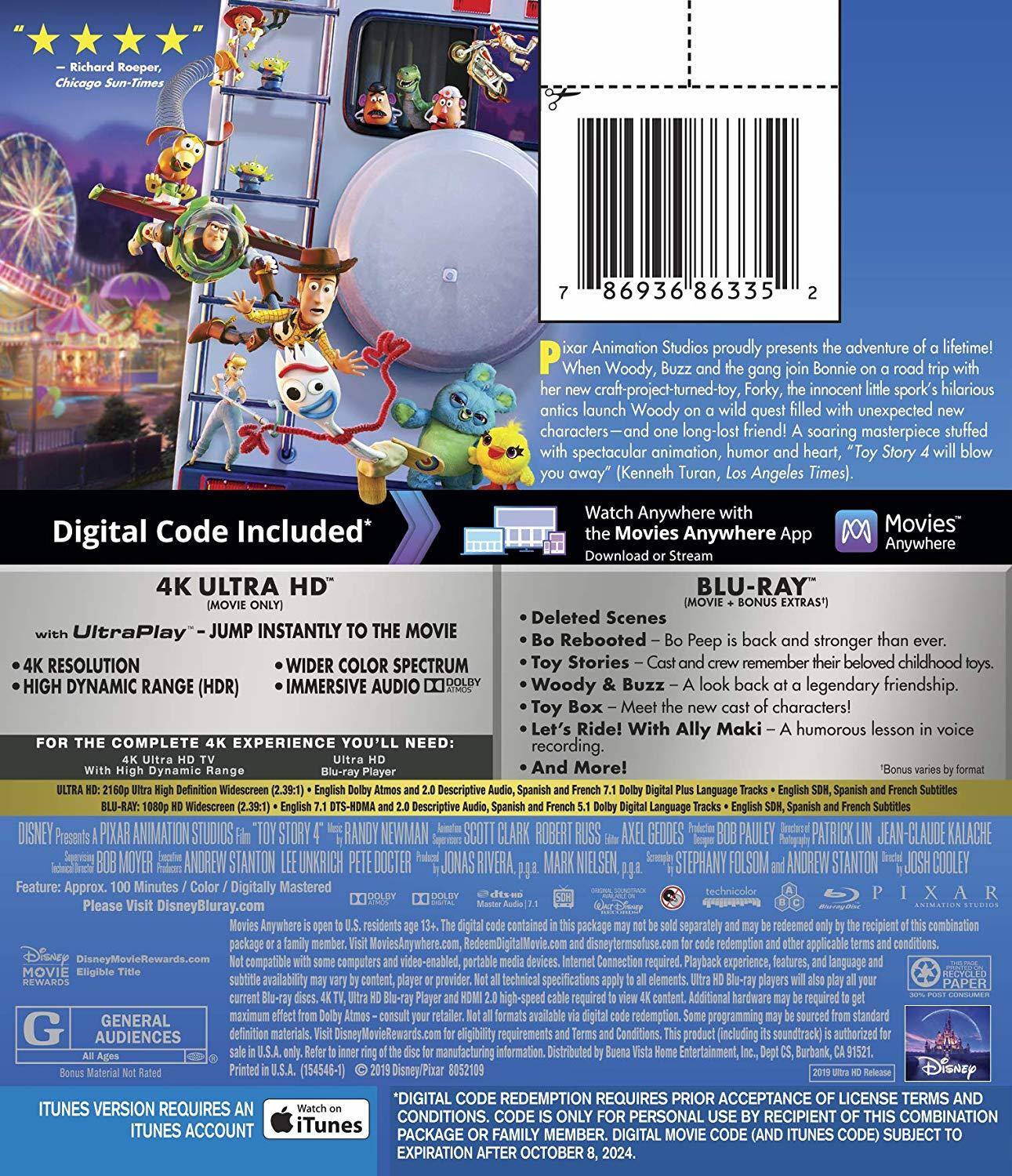 Alt View 1. Toy Story 4   - 4K Blu-Ray.