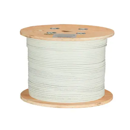 Front. Black Box Network Services - CAT6A Bulk Cable Stranded UTP 650 MHz CM PVC PoE 1000 ft - White.