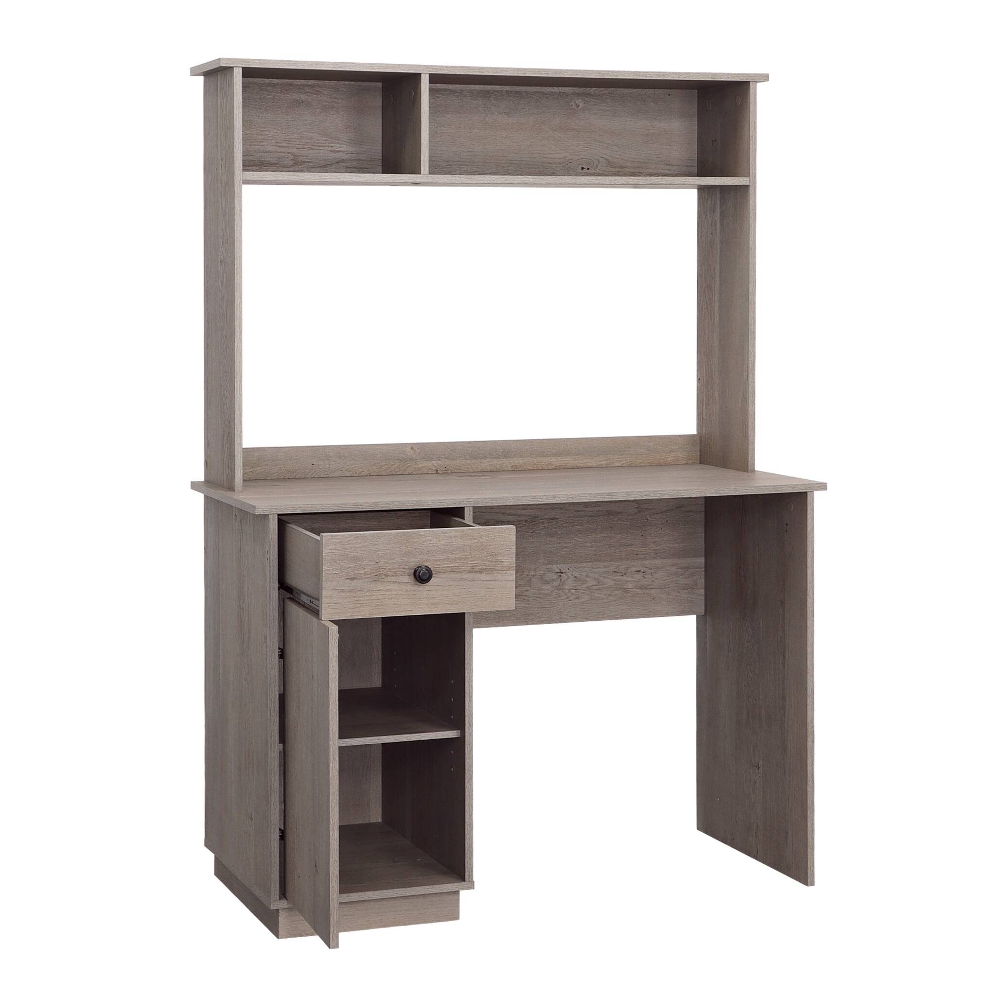Alt View 3. TinyHomie - Desk With Hutch Gray finish - Gray.
