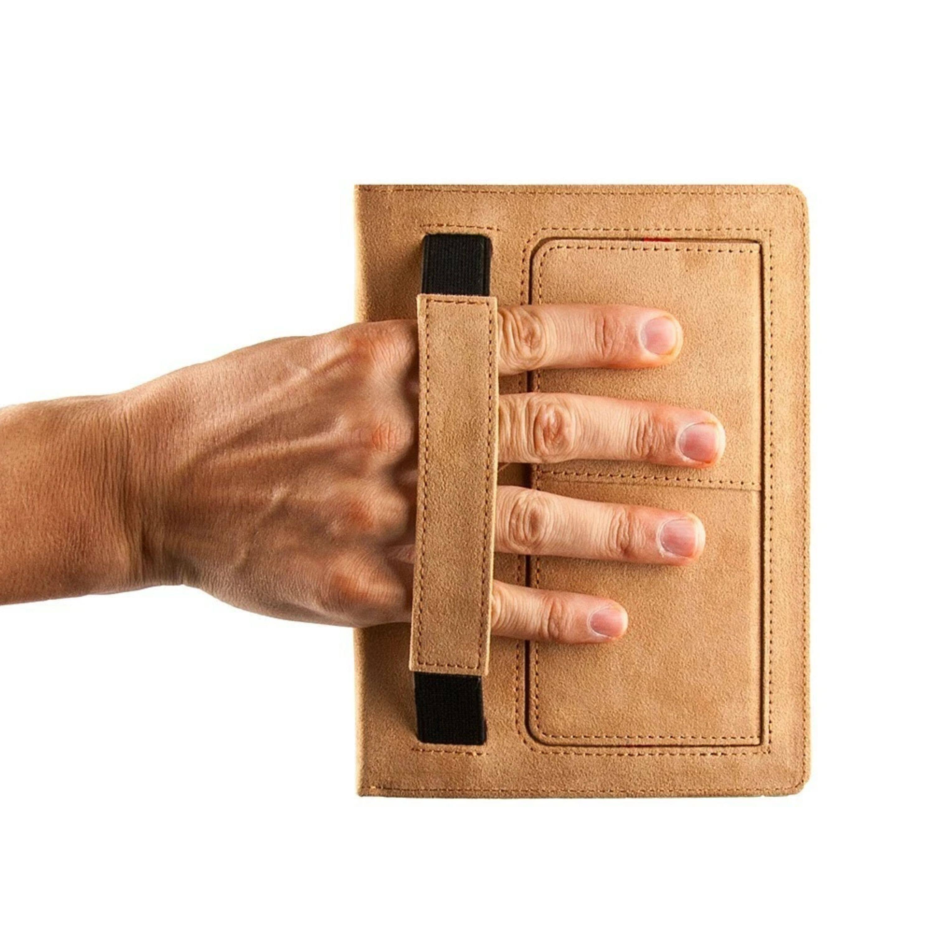 Alt View 2. Kitcheniva - Tablet Leather Folio Stand Carry Case Cover For 10.1" Amazon Fire HD 10 - Green/Brown.