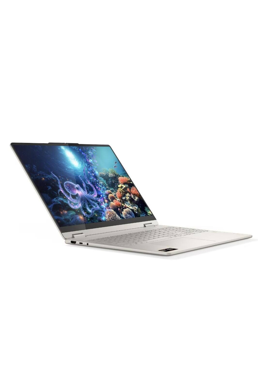 Left. Lenovo - Lenovo Yoga 2-in-1 Laptop 16.0 WUXGA Display (AMD Ryzen AI 7 350, 16GB LPDDR5X, 1TB M.2  PCIe SSD, Win 11 Pro) - Seashell.