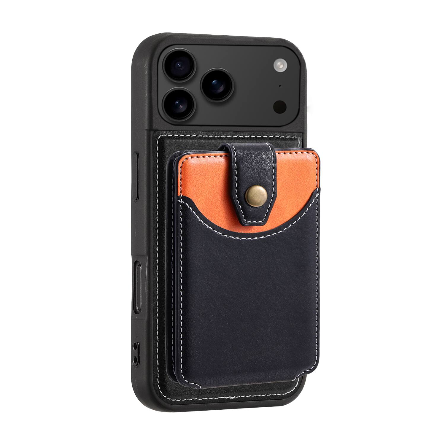 Alt View 2. Dteck - For Apple iPhone 17 Pro Wallet Case,2-in-1 Magnetic Detachable PU Leather Wallet Flip Stand Card Holder TPU Inner Cover - Black.
