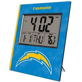 Keyscaper - Los Angeles Chargers Cross Hatch Digital Desk Clock - Multicolor