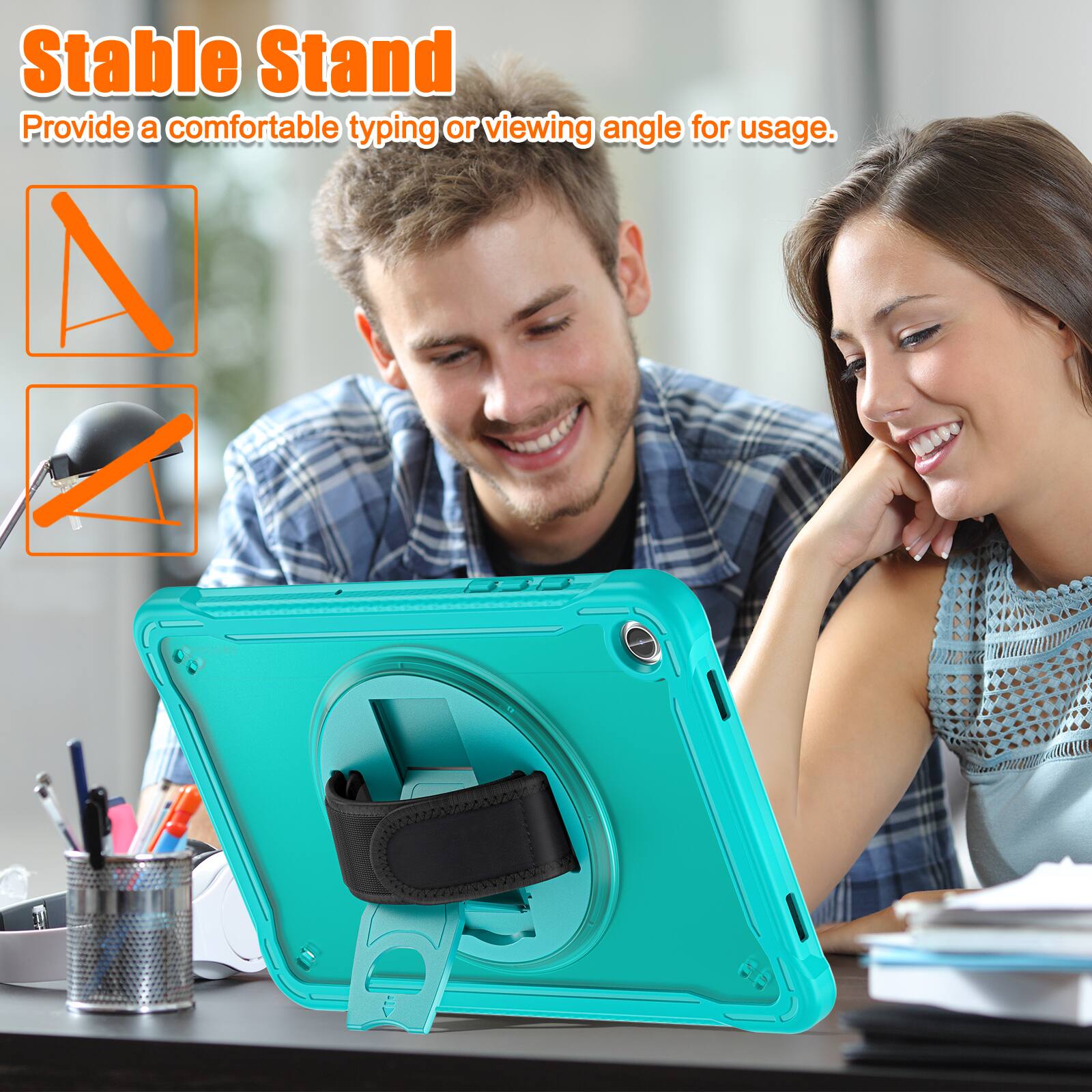 Stable Stand  
Provide a comfortable typing or viewing angle for usage.