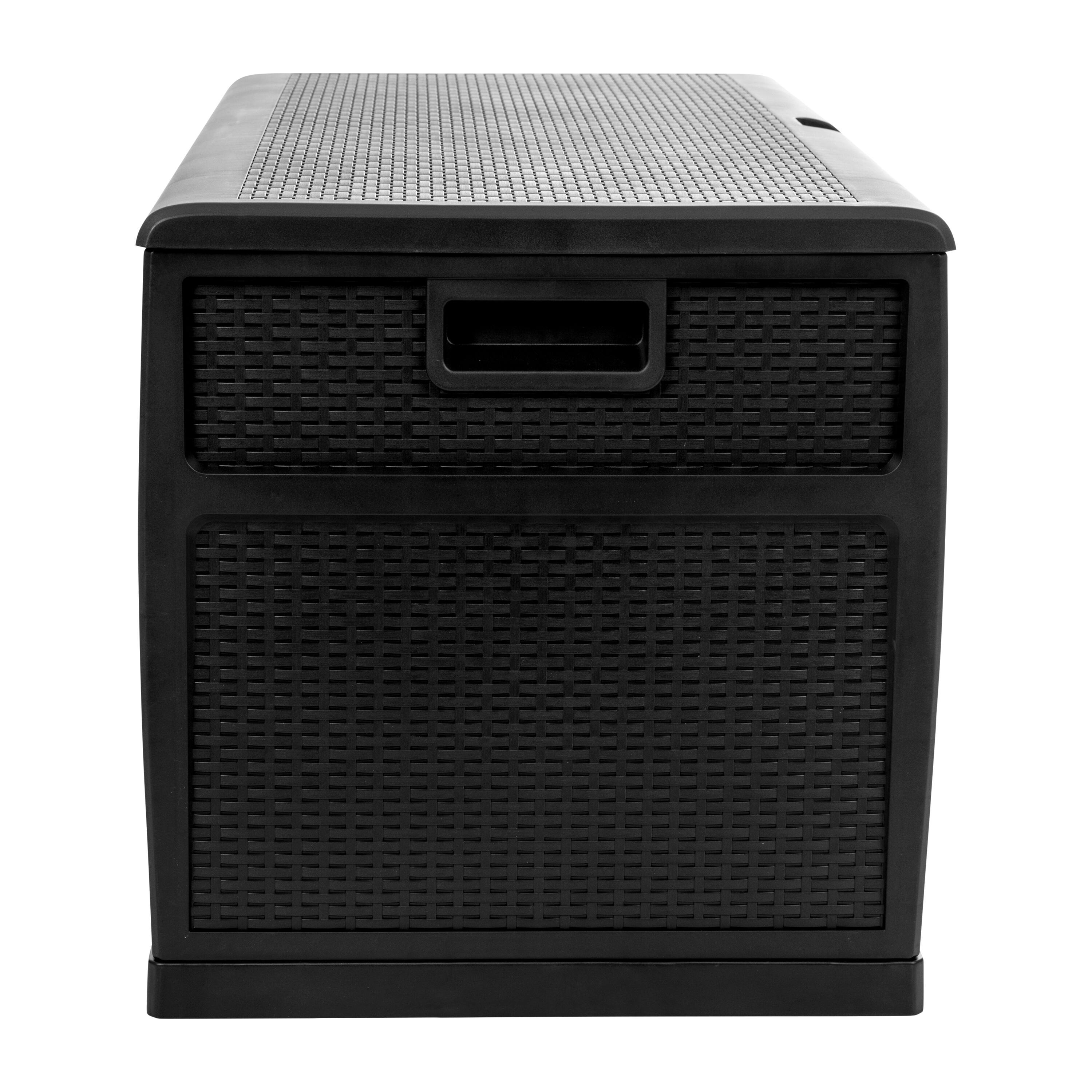 Alt View 6. Emma + Oliver - 120 Gallon Plastic Deck Box for Outdoor Patio Storage & Deck Organization - Black.