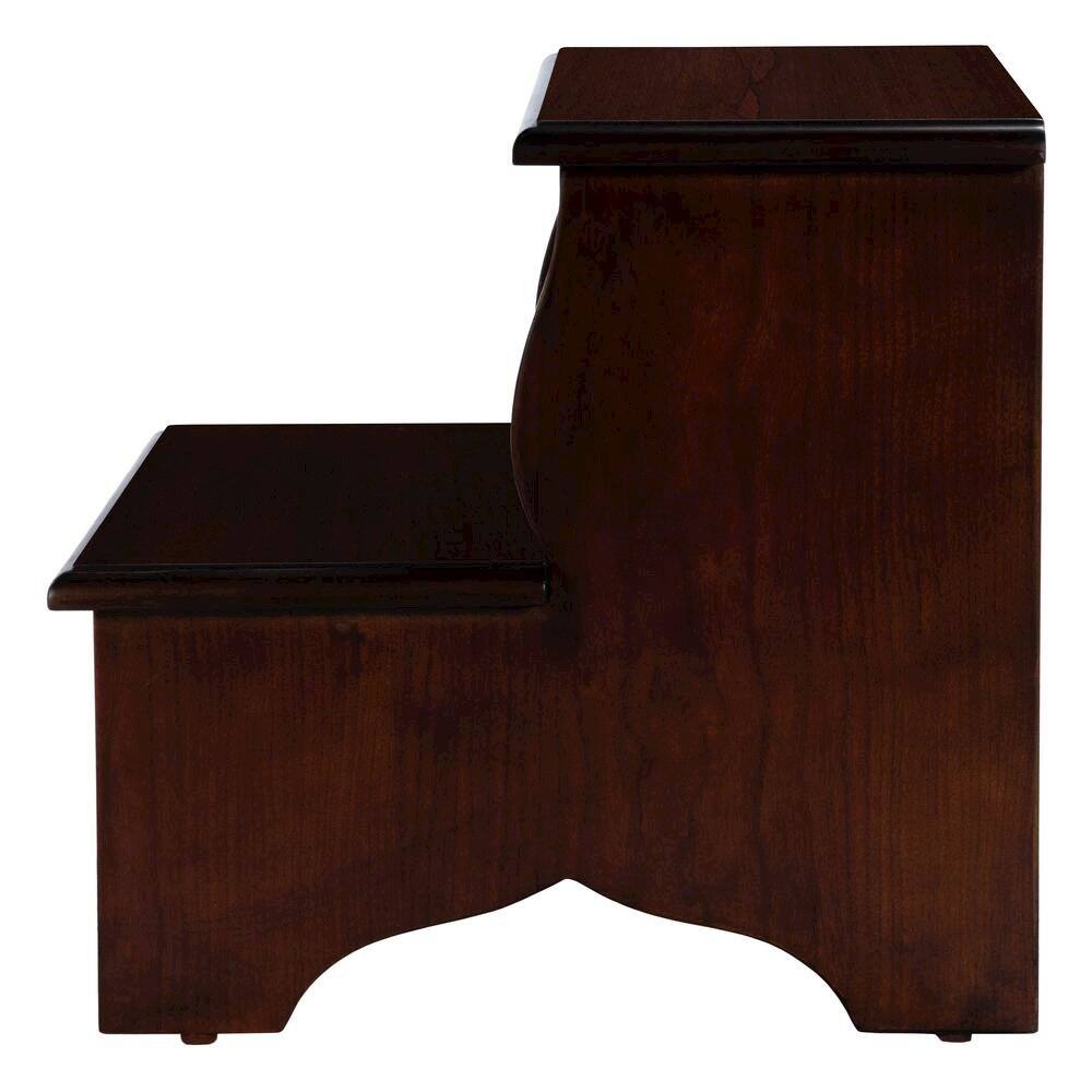 Angle. Starlight Canyon Home - Dark Brown Wooden Step Stool for Adults and Kids with Durable Design - Dark Brown.