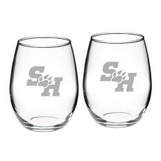 Front. Jardine - Sam Houston State Bearkats 21oz. 2-Piece Stemless Wine Glass Set - Multicolor.