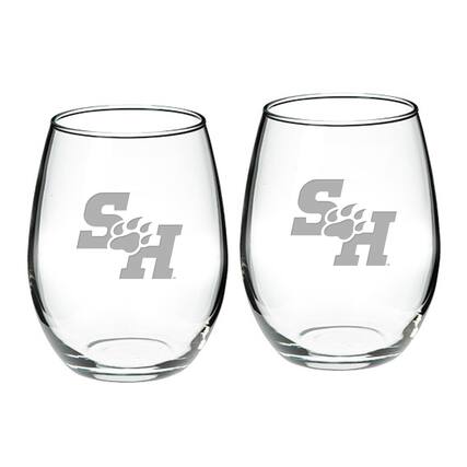 Front. Jardine - Sam Houston State Bearkats 21oz. 2-Piece Stemless Wine Glass Set - Multicolor.