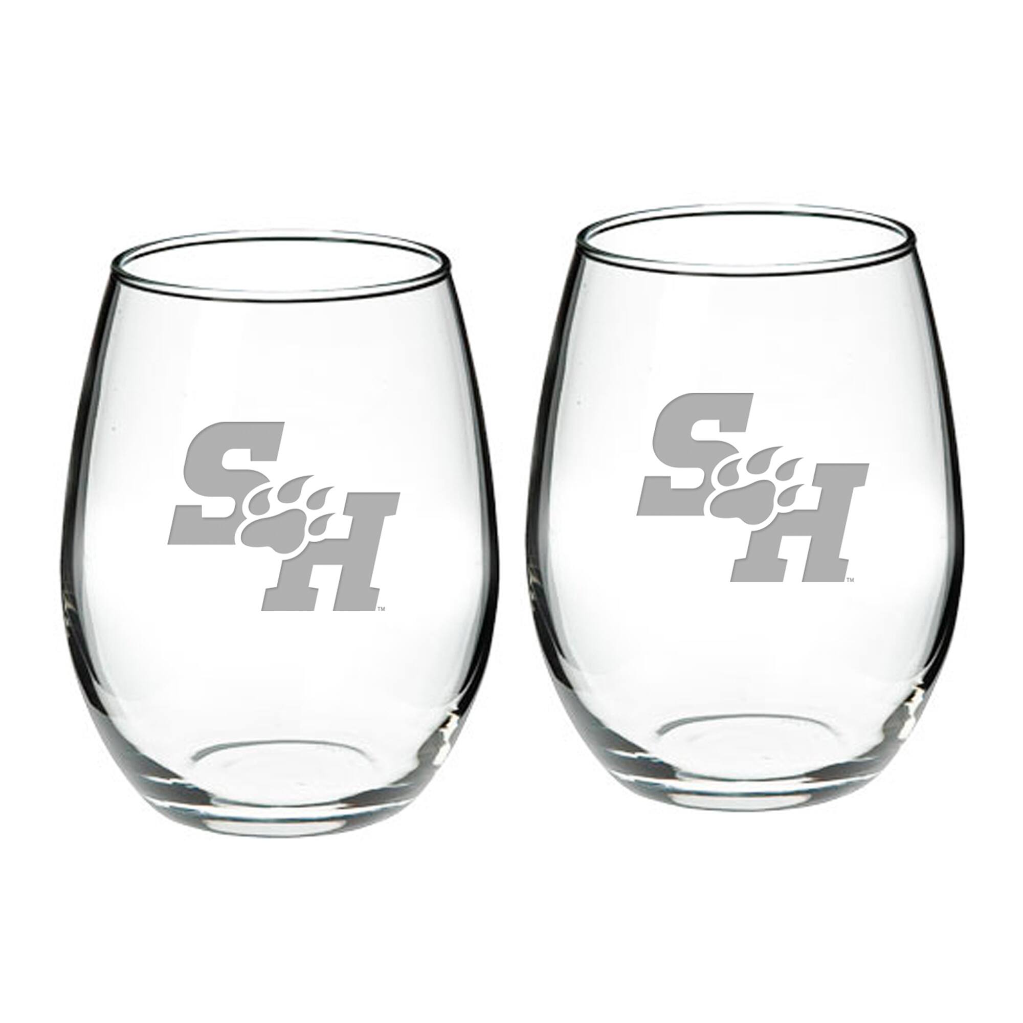 Front. Jardine - Sam Houston State Bearkats 21oz. 2-Piece Stemless Wine Glass Set - Multicolor.