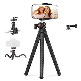 Neewer - Flexible Mini Tripod with Remote - All-in-One Stand for iPhone, GoPro & Action Camera (4.4lb) - Black