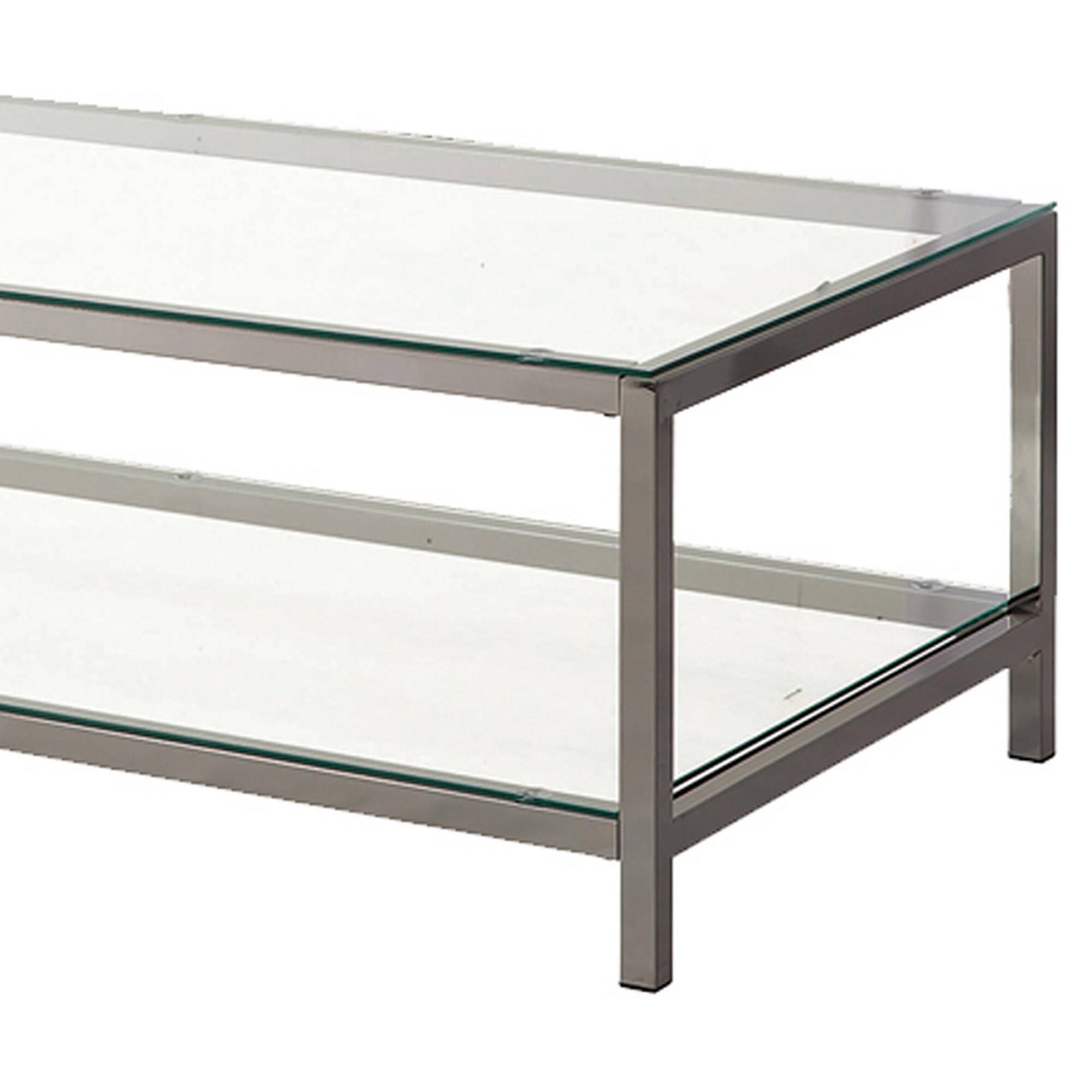 Manhattan Lane Wooden Coffee Table with One Open Shelf Silver - Best Buy
