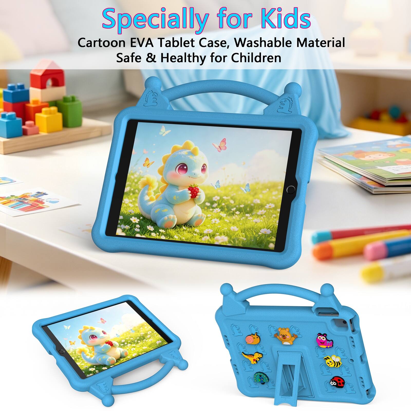 Specially for Kids Cartoon EVA Tablet Case, Washable Material Safe & Healthy for Children