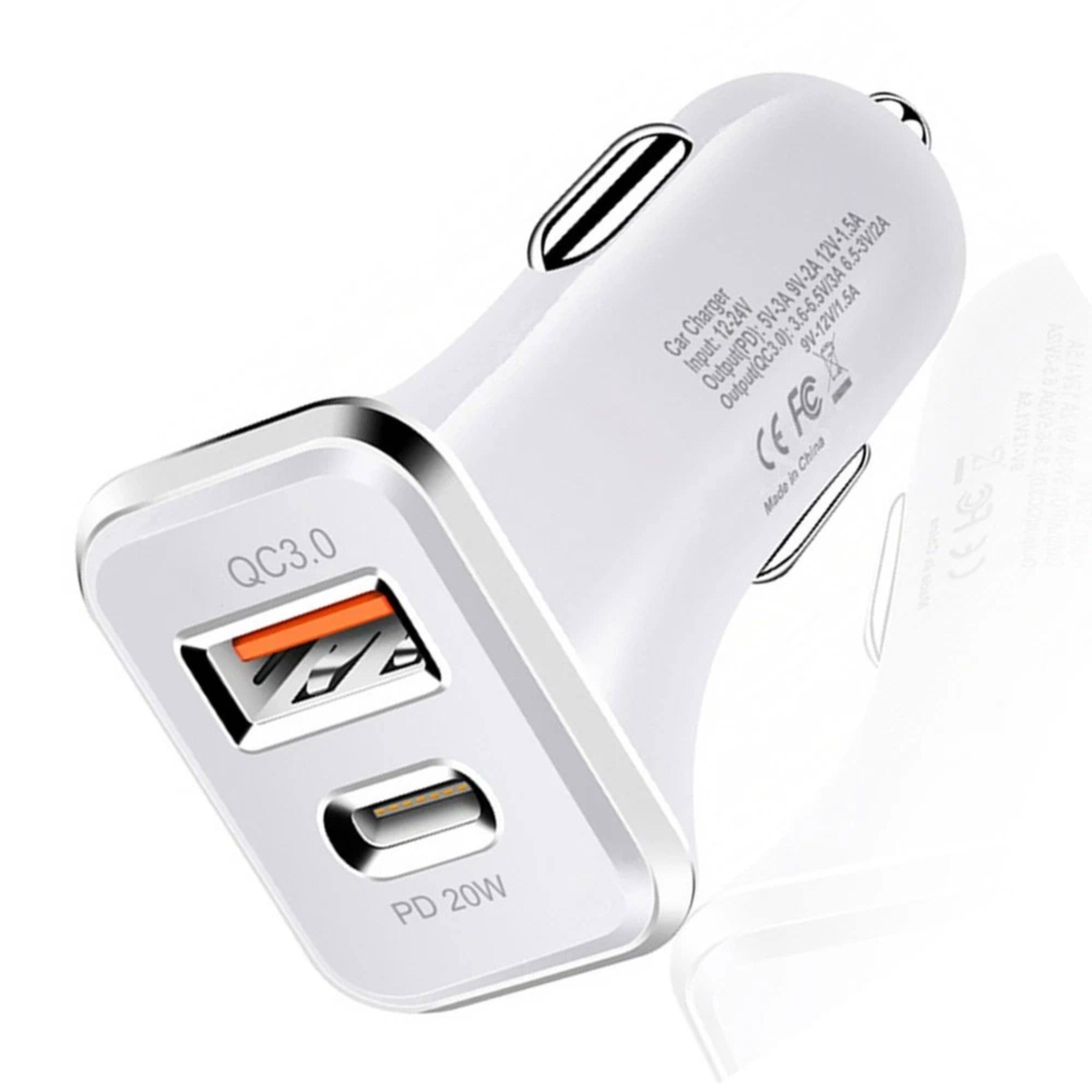 QC3.0 12V-1.5A 1.5A 6.5-3V/2A 9V-2A 3.6-6.5V/3A 5V/3A 12-24V 5V-3A Car Charger

Input: 12V 1.5A

Output(PD): 5V/3A, 9V/2A, 12V/1.5A, 20V/1A

CEFC China Made

PD 20W