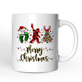 OrnamentallyYou - Bigfoot Buffalo Plaid Christmas Mug, Sasquatch Holiday Decoration - White