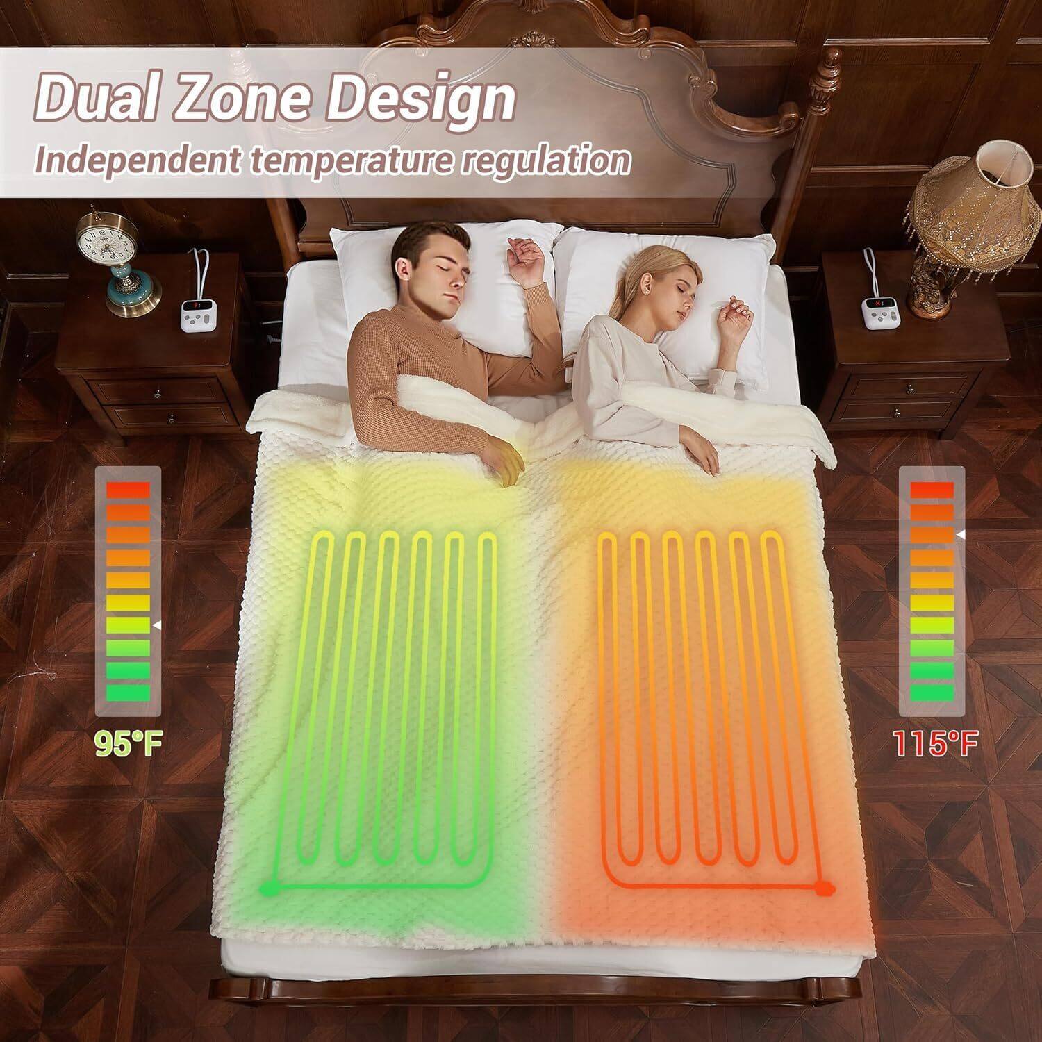 Dual Zone Design  
Independent temperature regulation  

95°F  
115°F