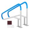 Front. VEVOR - Pool Handrail, 2 PCS 55 x 32 inch Pool Railing, Stainless Steel with Base Plate,Swimming Pool Railing for Decks - Silver,Blue.