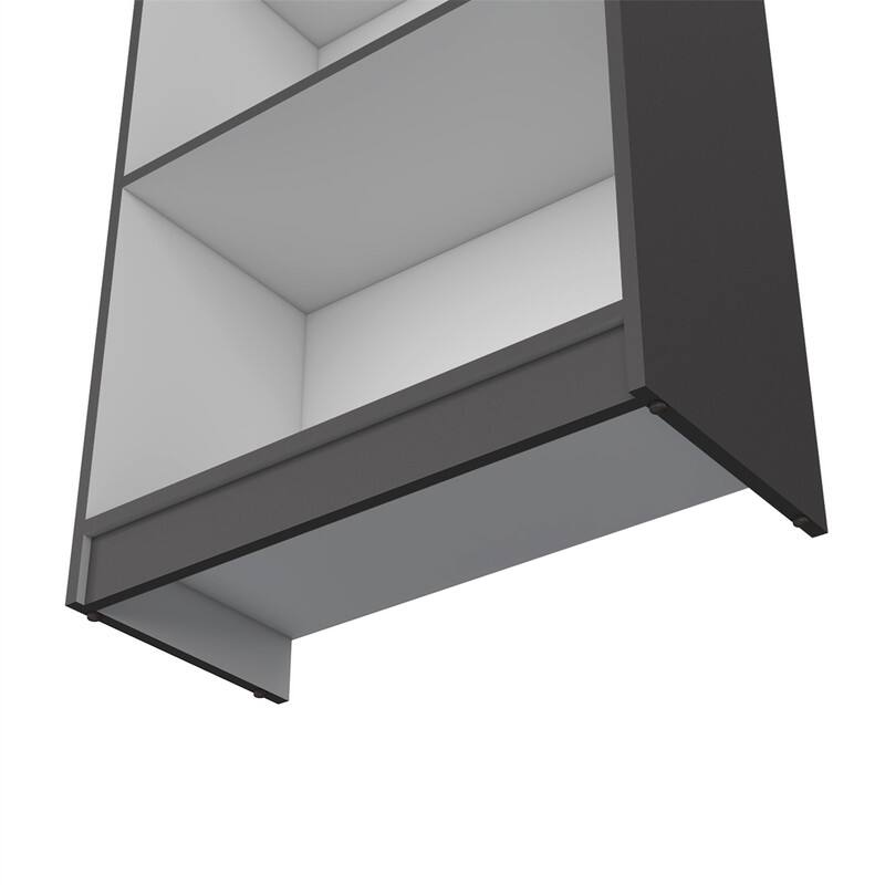 Alt View 3. HTUTWOO - Bookcase with Spacious Tier-Shelving Design – Four Spacious Shelves for Books,Versatile Display Shelf, Matt Gray & White - Matt Gray + White.