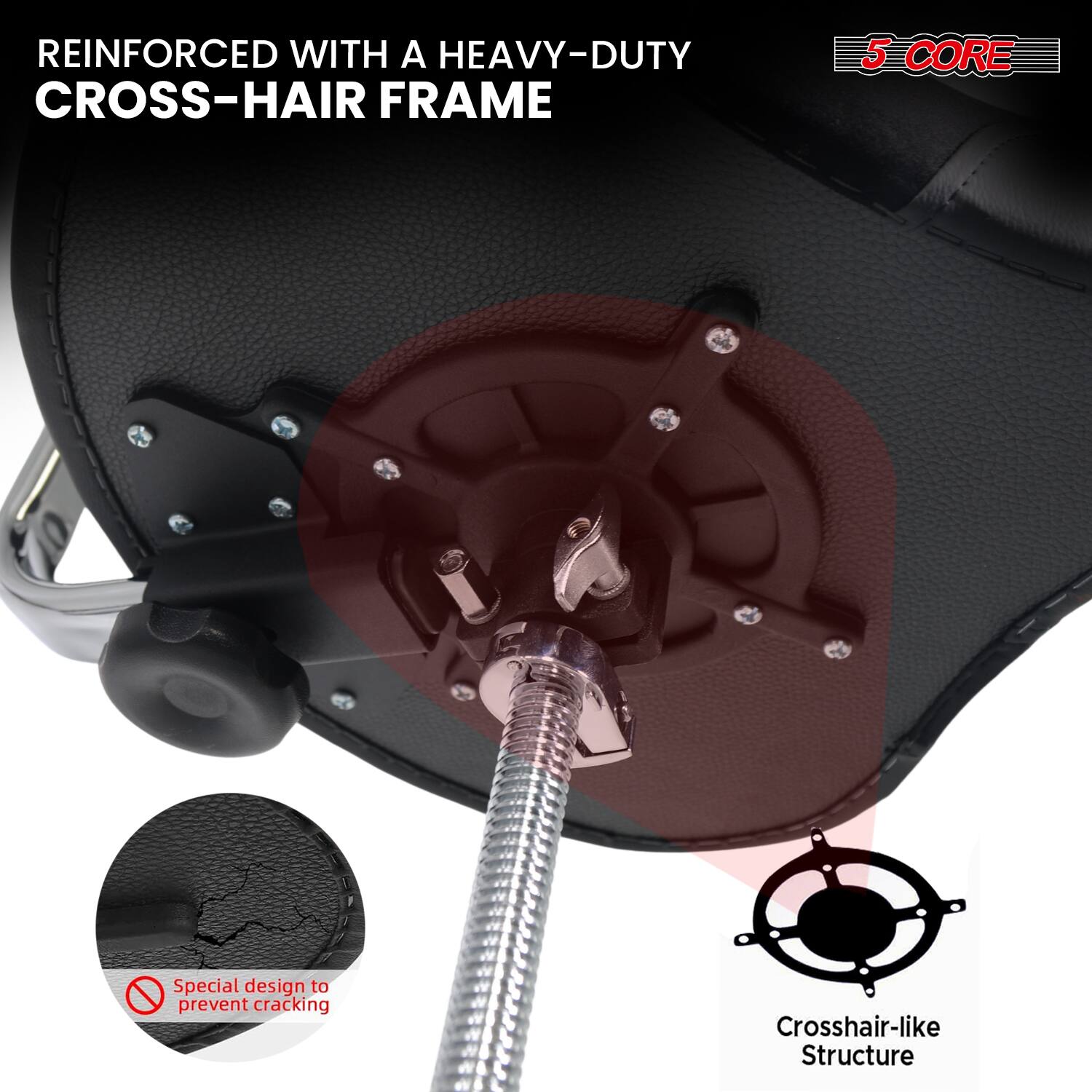 REINFORCED WITH A HEAVY-DUTY CROSS-HAIR FRAME

5 CORE

Special design to prevent cracking

Crosshair-like Structure
